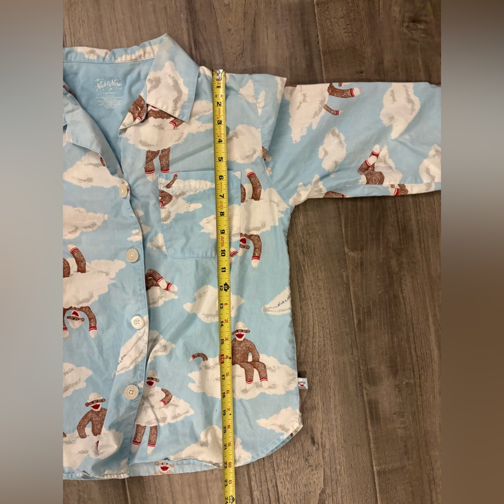 Nick & Nora Cotton Sock Monkey Cloud Pajama Set Size Small - Picture 5 of 12